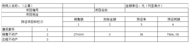 《增值税预缴申报表》