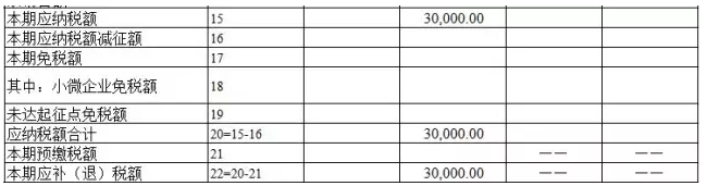 主表税款计算部分：