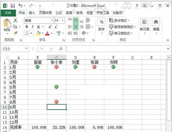 Excel2013教程 如何用红灯图标记录工作情况 红灯图标怎么弄