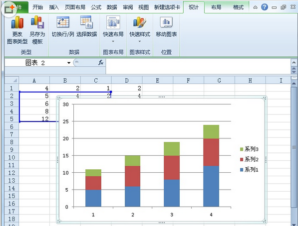 Excel2010快速修改图表数据的方法 Excel2010如何快速修改图表数据